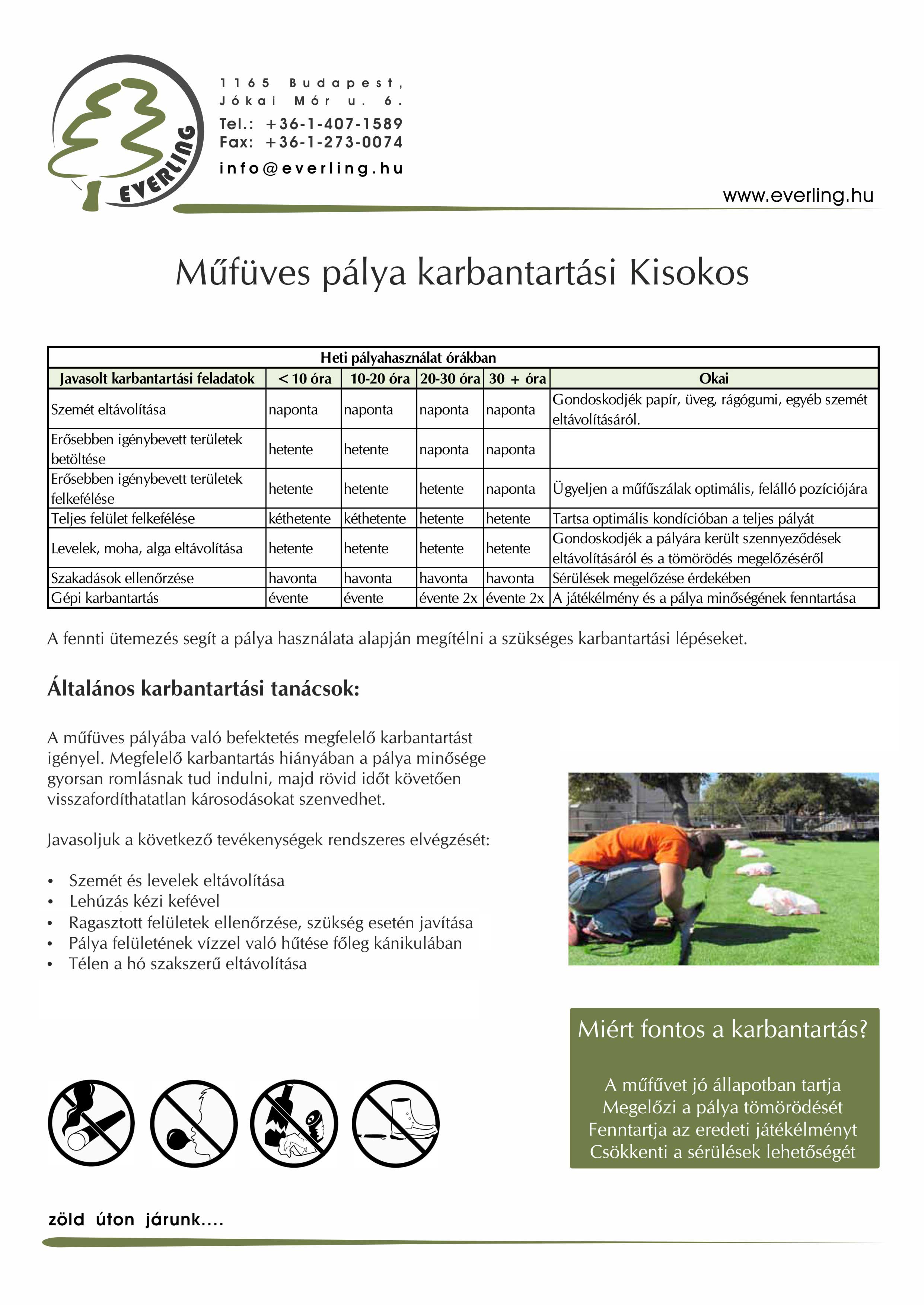 Műfüves pálya karbantartás